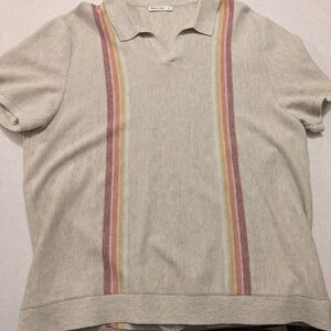 Marine Layer Light Beige Knit Polo